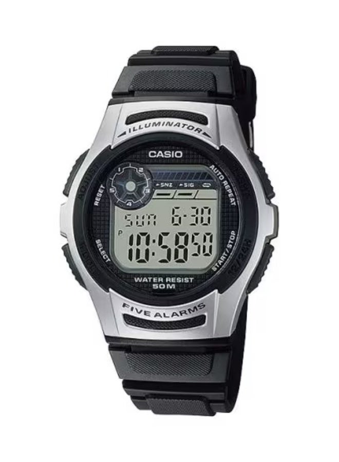 كاسيو Digital Men’s Watch W-213-1AVDF, 45.5mm Black Dial, Black Resin Case & Band, 50 m WR - Image 1